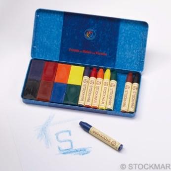Stockmar : Assortiment de 8 blocs et 8 crayons de cire à dessiner